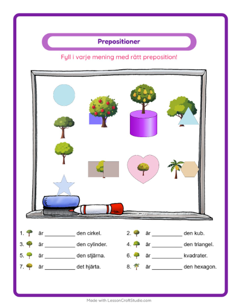 Prepositioner – Träd