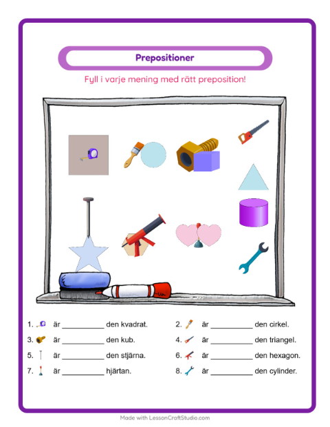 Prepositioner – Verktyg
