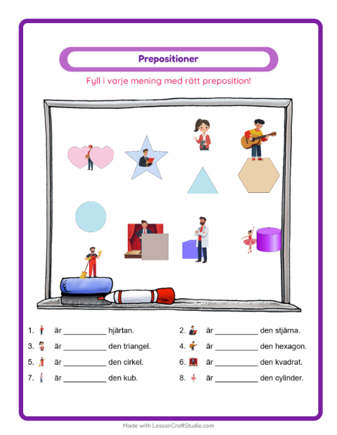 Prepositioner – Yrken