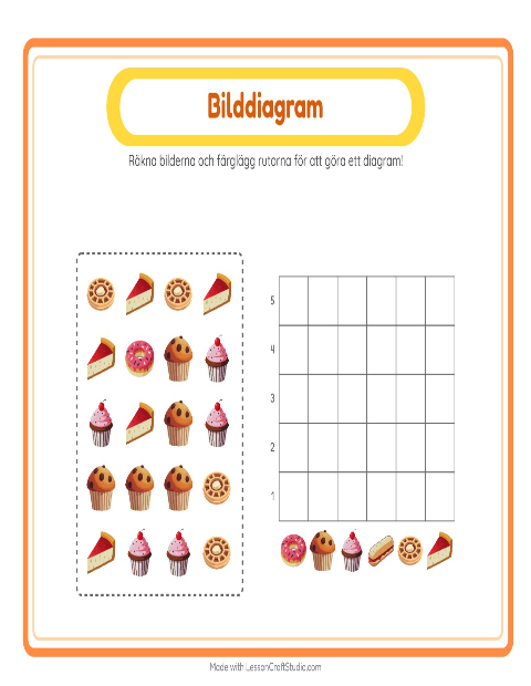 Förhandsvisning av Räkna och fyll i diagrammet: Bageri