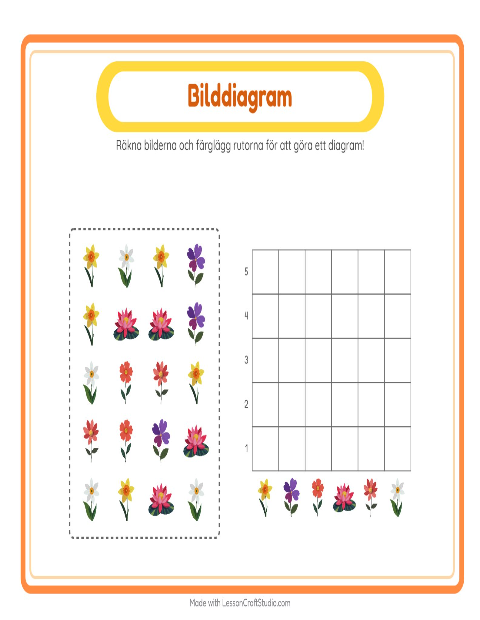 Förhandsvisning av Räkna och fyll i diagrammet: Blommor