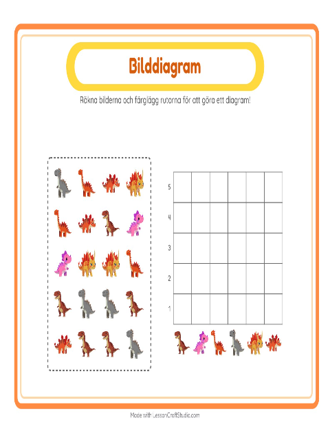 Förhandsvisning av Räkna och fyll i diagrammet: Dinosaurier