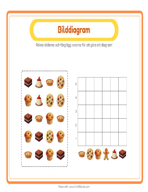 Förhandsvisning av Räkna och fyll i diagrammet: Efterrätter och godis