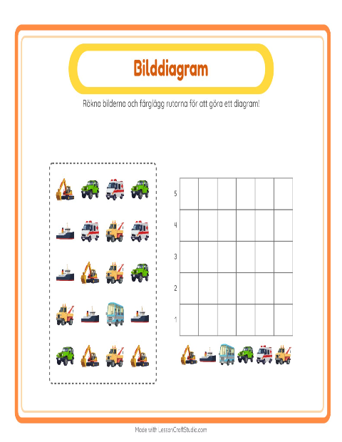 Förhandsvisning av Räkna och fyll i diagrammet: Fordon