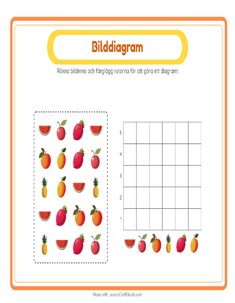 Förhandsvisning av Räkna och fyll i diagrammet: Frukter