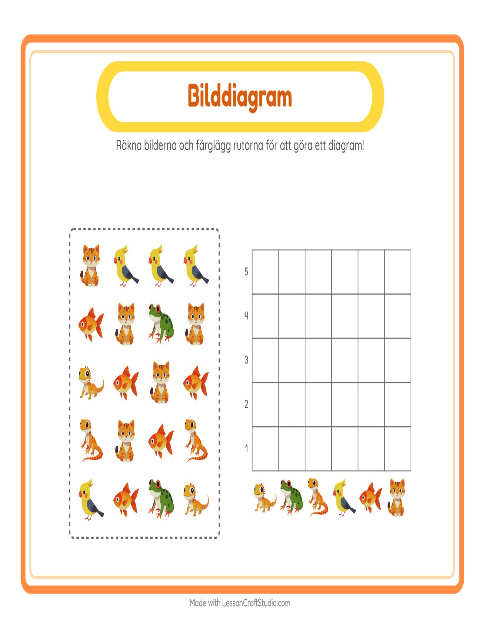 Förhandsvisning av Räkna och fyll i diagrammet: Husdjur