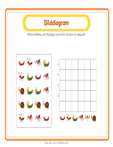 Förhandsvisning av Räkna och fyll i diagrammet: Insekter och kryp