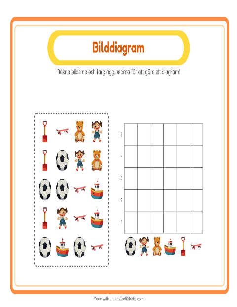 Förhandsvisning av Räkna och fyll i diagrammet: Leksaker
