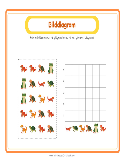 Förhandsvisning av Räkna och fyll i diagrammet: Reptiler och groddjur