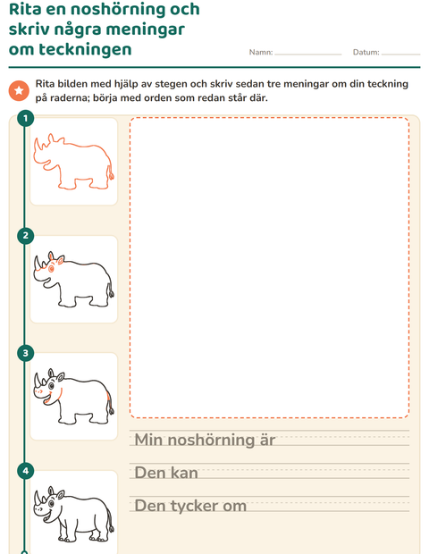 Förhandsvisning av Rita steg för steg-arbetsblad för Årskurs 2