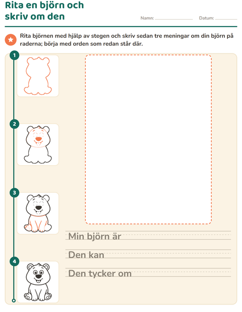 Förhandsvisning av Rita en björn och skriv om den