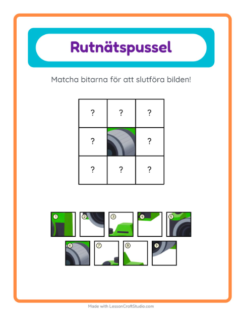 Bildrutnät – Aktiviteter