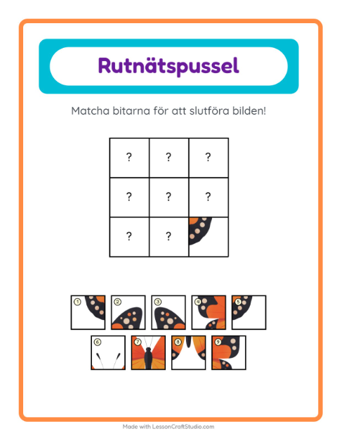 Bildrutnät – Insekter och kryp