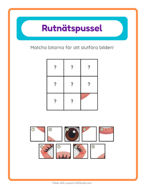 Bildrutnät – Kroppsdelar