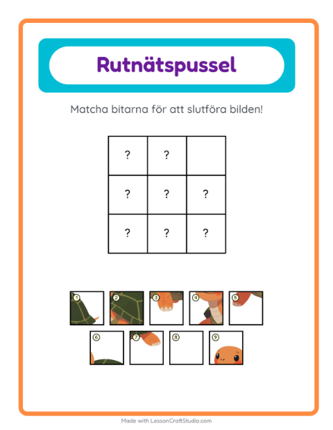 Bildrutnät – Reptiler och groddjur
