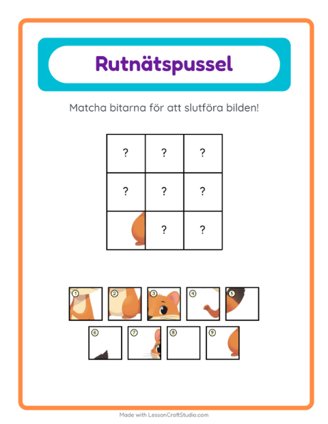 Bildrutnät – Skogsdjur
