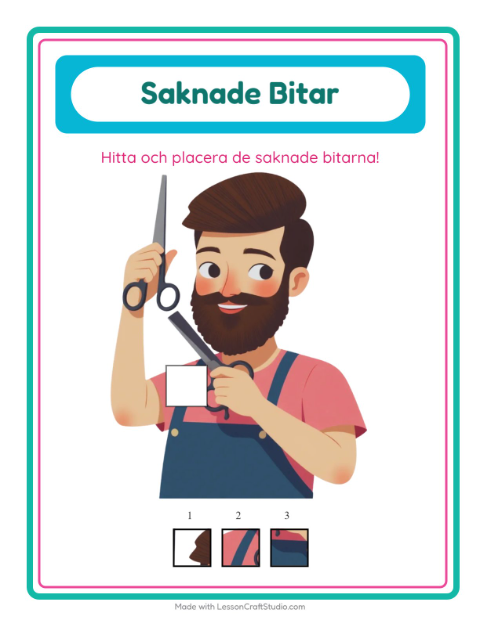 Saknad bit – Yrken