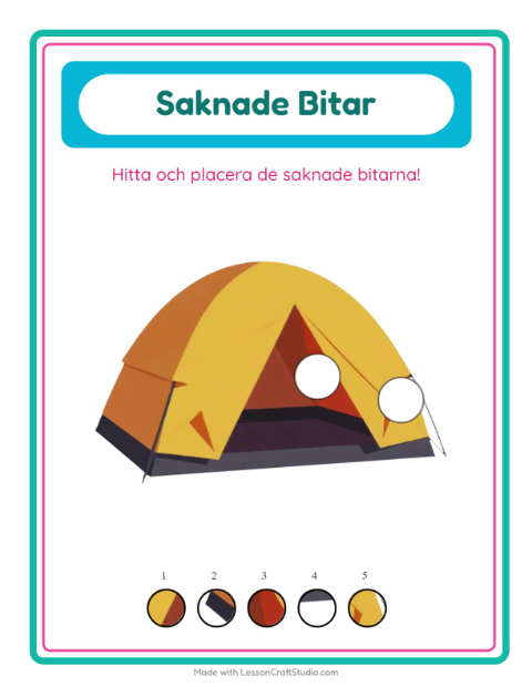 Saknade bitar – Aktiviteter