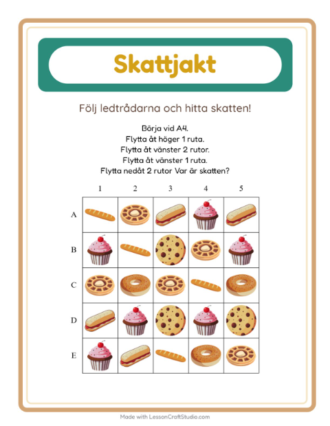 Skattjakt pilar – Bageri