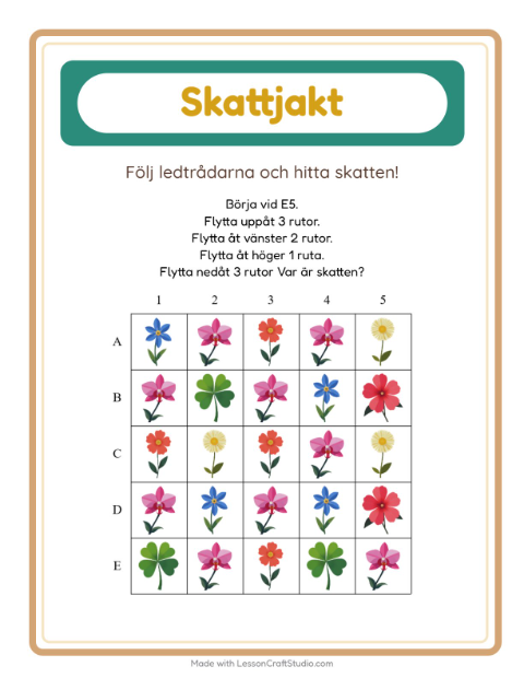 Skattjakt pilar – Blommor