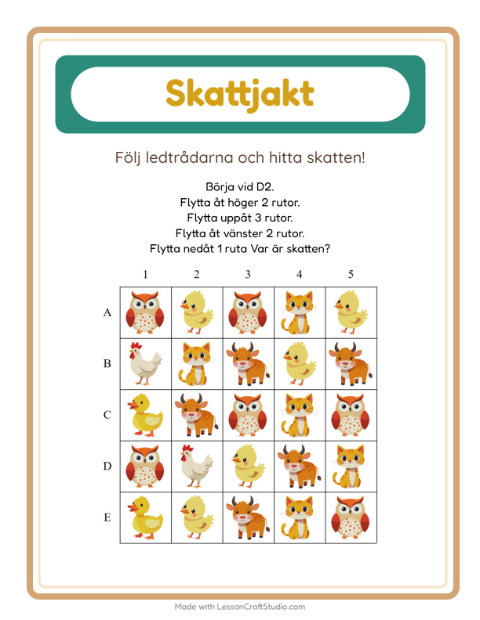 Skattjakt pilar – Bondgårdsdjur