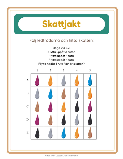 Skattjakt pilar – Färger