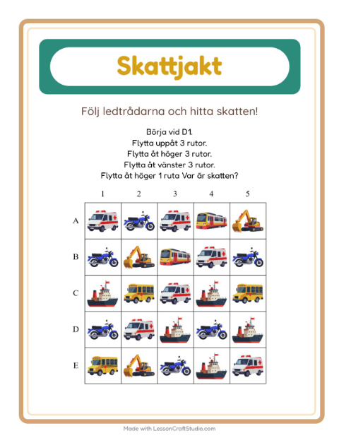 Skattjakt pilar – Fordon