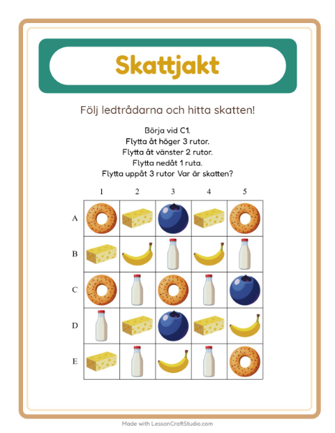 Skattjakt pilar – Frukost