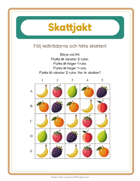 Skattjakt pilar – Frukter