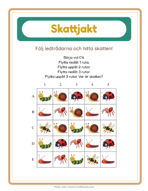 Skattjakt pilar – Insekter och kryp