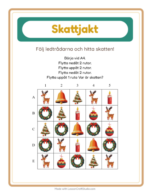 Skattjakt pilar – Jul