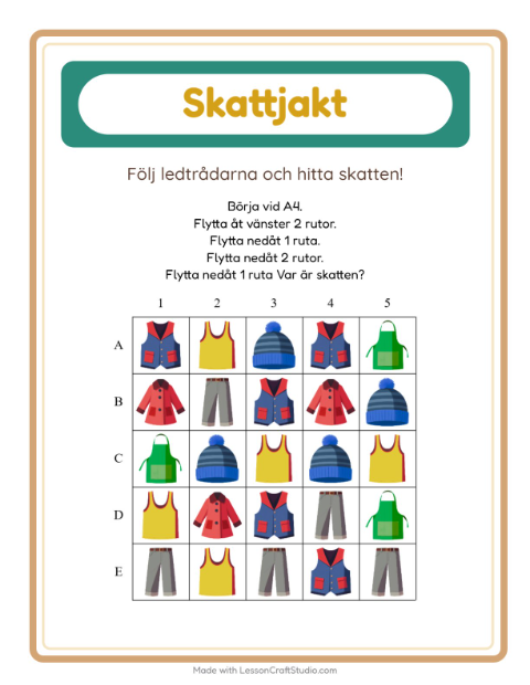 Skattjakt pilar – Kläder