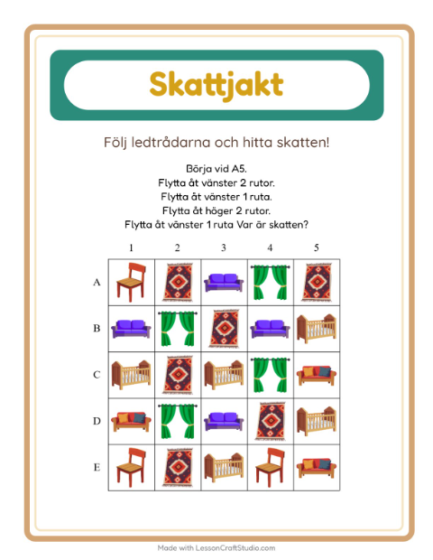 Skattjakt pilar – Möbler