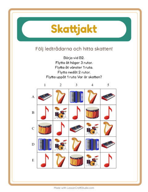 Skattjakt pilar – Musik