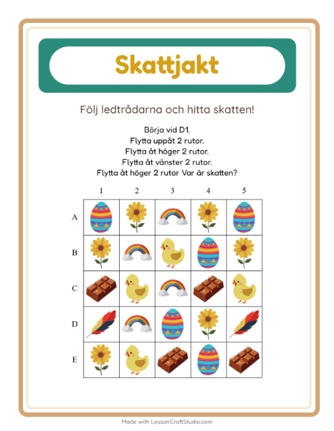 Skattjakt pilar – Påsk