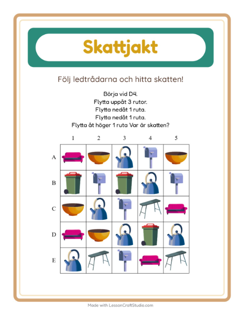 Skattjakt pilar – Runt huset