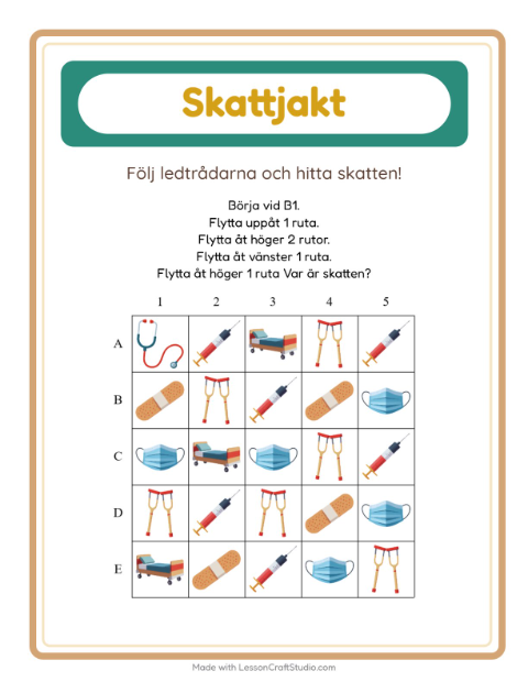 Skattjakt pilar – Sjukhus
