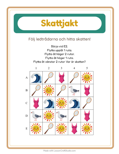 Skattjakt pilar – Strand