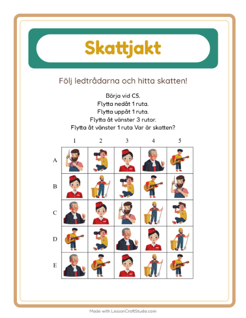 Skattjakt pilar – Yrken