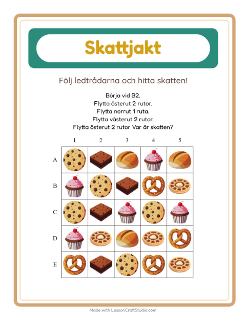 Skattjakt kompass – Bageri