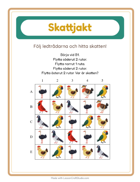 Skattjakt kompass – Fåglar 2