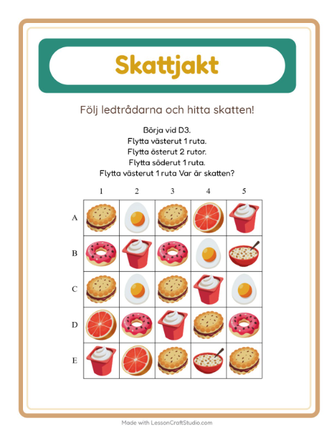 Skattjakt kompass – Frukost