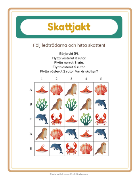 Skattjakt kompass – Havsliv