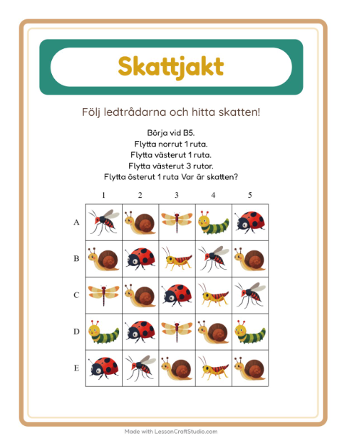 Skattjakt kompass – Insekter och kryp
