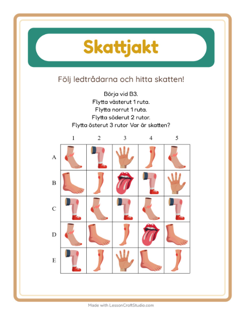 Skattjakt kompass – Kroppsdelar
