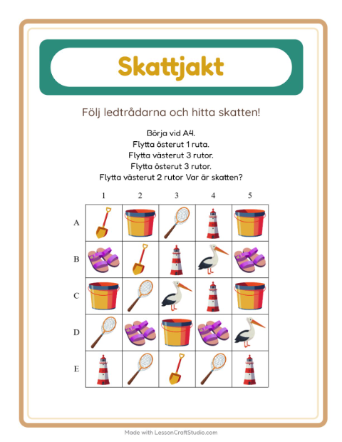 Skattjakt kompass – Strand