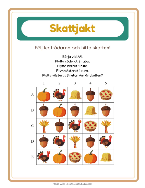 Skattjakt kompass – Thanksgiving