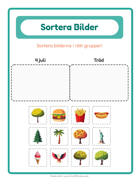 Bildsortering: 4 juli och Träd