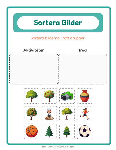 Bildsortering: Aktiviteter och Träd