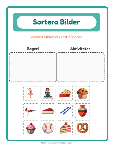 Bildsortering: Bageri och Aktiviteter